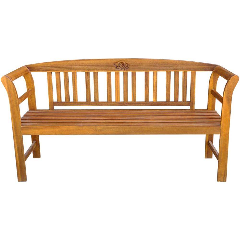 vidaXL Garden Bench with Cushion 61.8" Solid Acacia Wood 4282. Picture 3