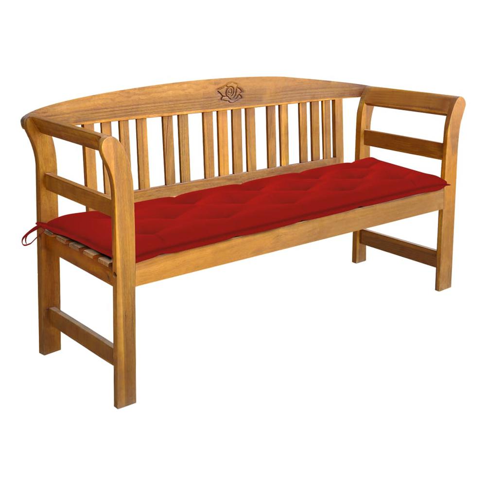 vidaXL Garden Bench with Cushion 61.8" Solid Acacia Wood 4287. Picture 1