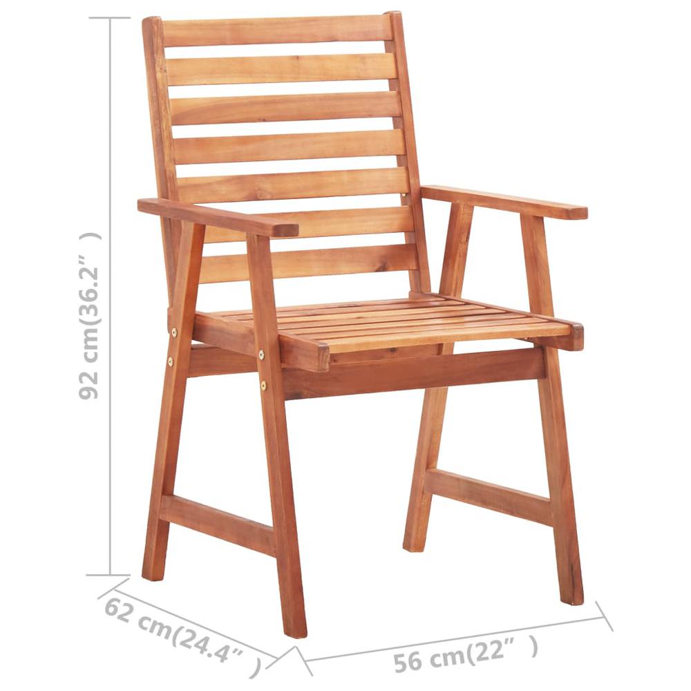 vidaXL Patio Dining Chairs 2 pcs with Cushions Solid Acacia Wood, 3064328. Picture 10