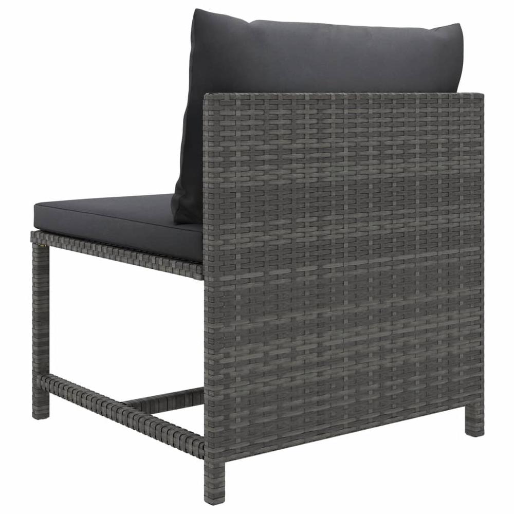 vidaXL 9 Piece Patio Lounge Set with Cushions Poly Rattan Gray, 3059767. Picture 10