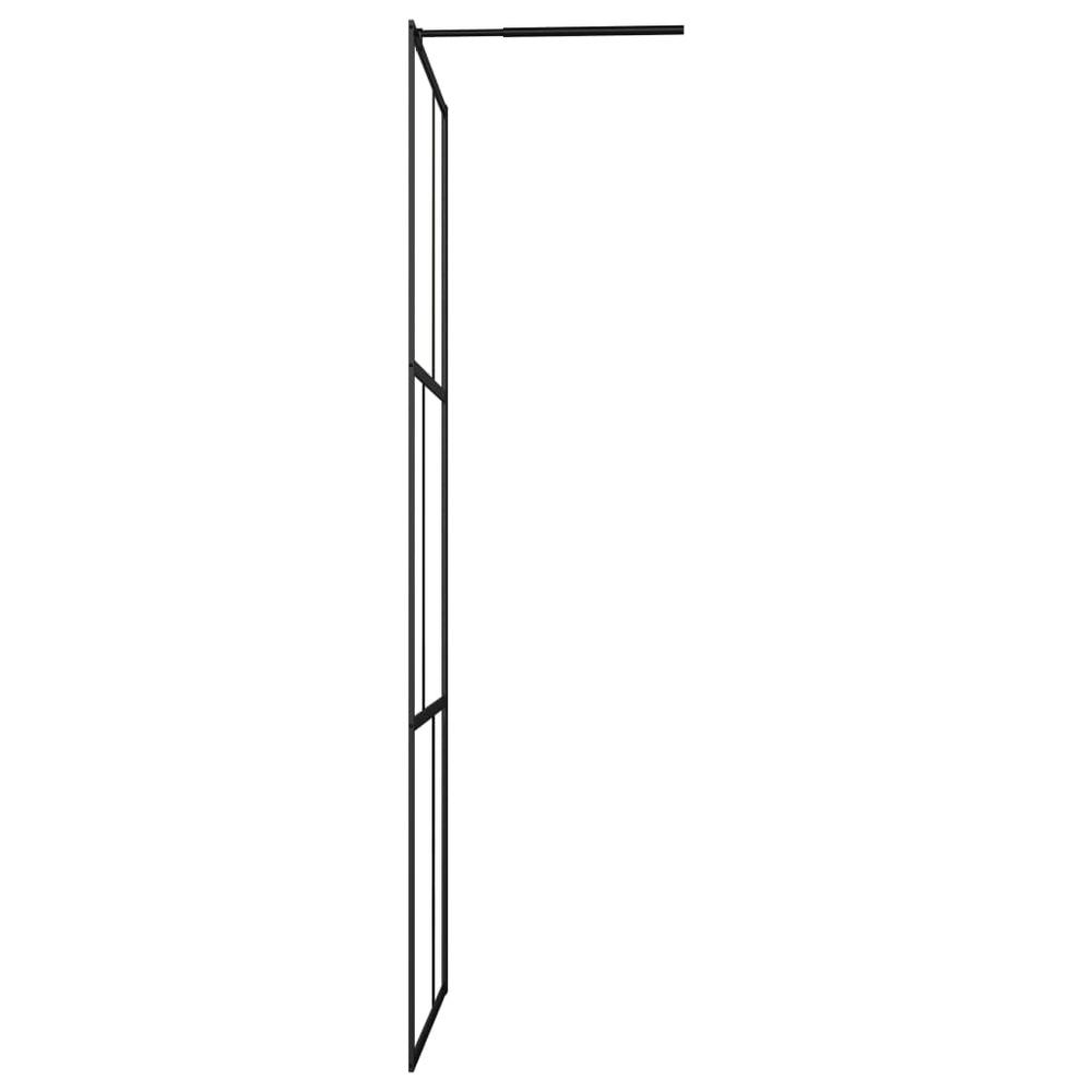 vidaXL Walk-in Shower Wall with Tempered Glass Black 35.4"x76.8". Picture 5