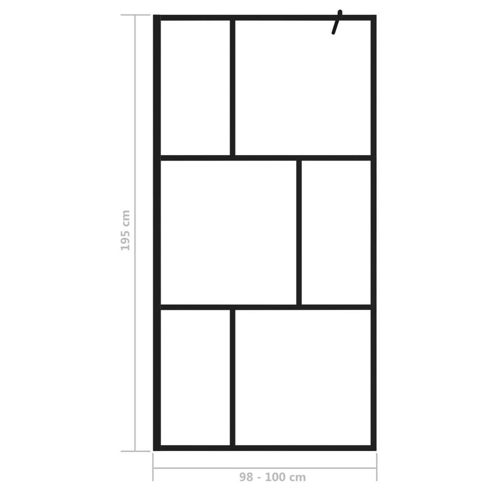 vidaXL Walk-in Shower Wall with Tempered Glass Black 39.4"x76.8". Picture 7