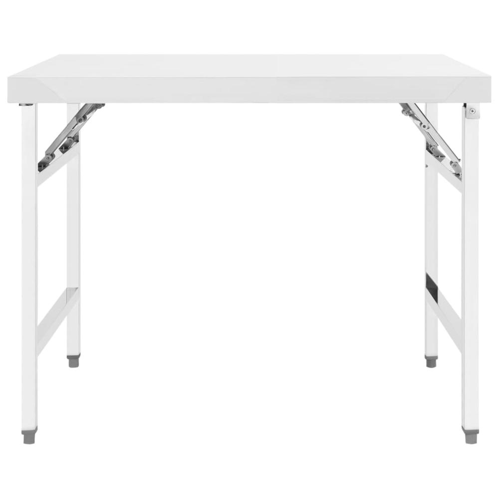Kitchen Folding Work Table 39.4"x24"x32" Stainless Steel. Picture 1