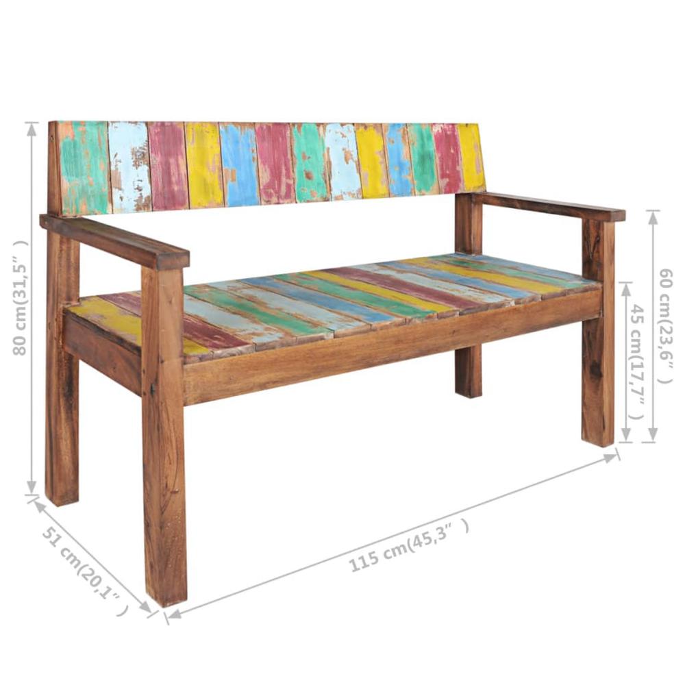 Bench 45.3" Solid Reclaimed Wood. Picture 6
