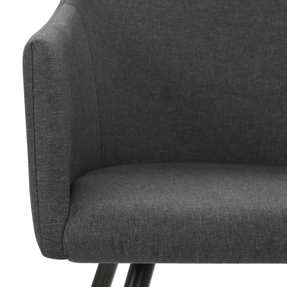 vidaXL Dining Chairs 4 pcs Dark Gray Fabric. Picture 5