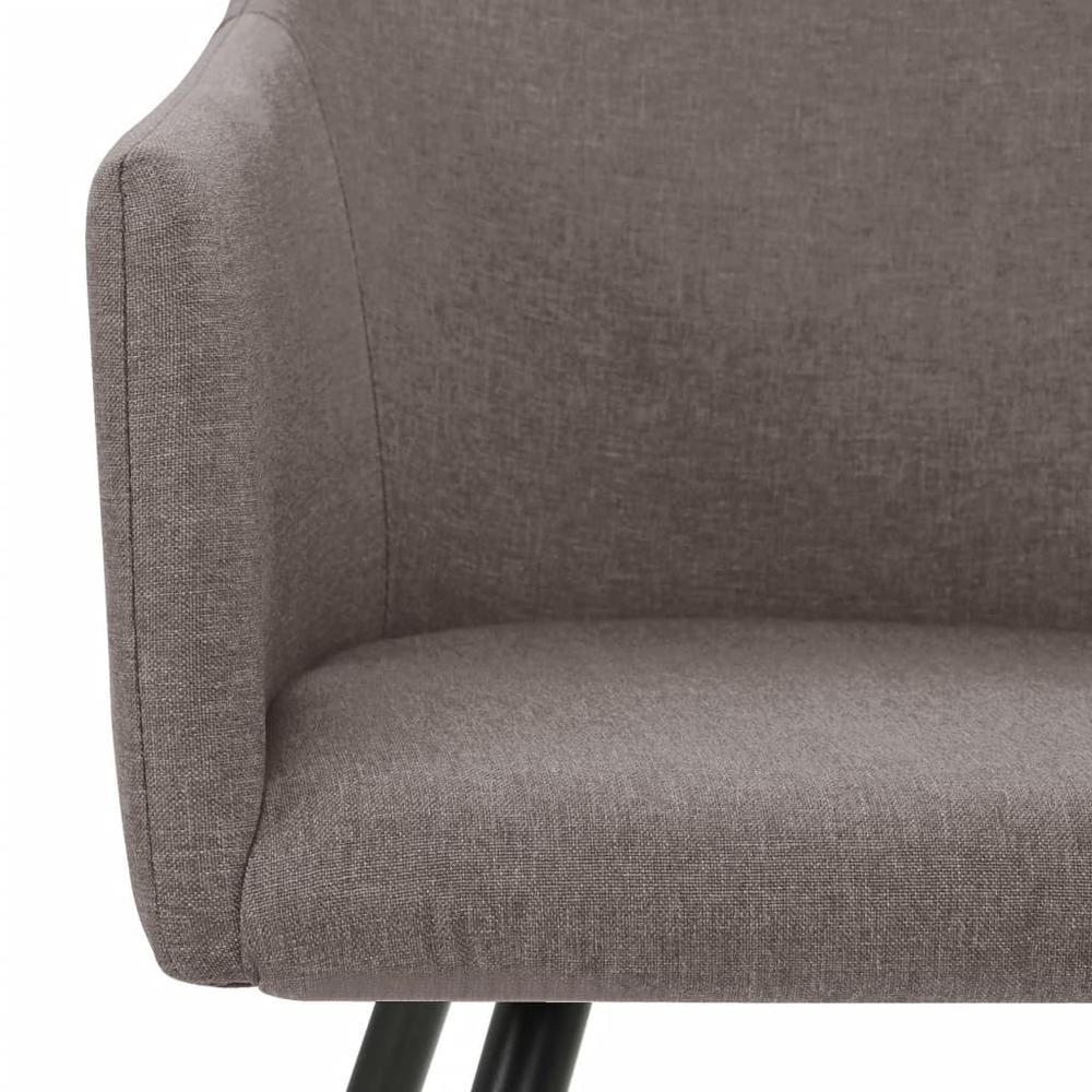 vidaXL Dining Chairs 4 pcs Taupe Fabric. Picture 5