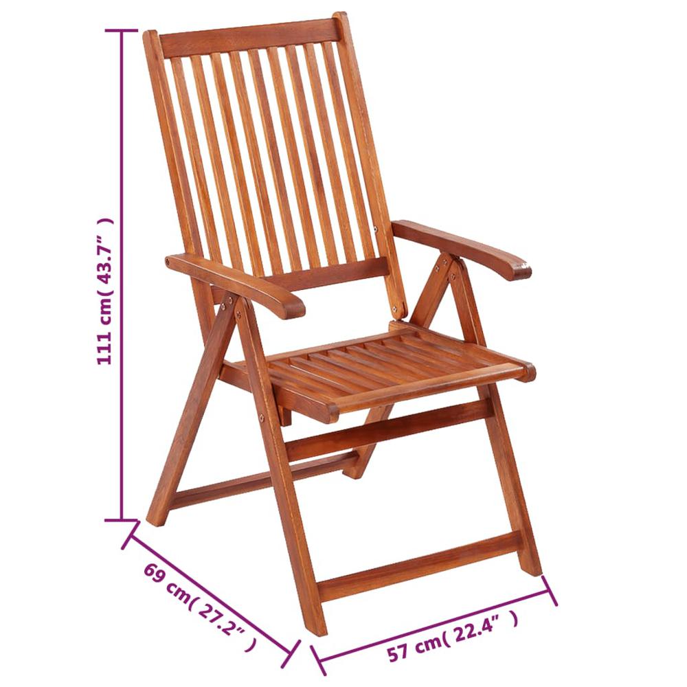 vidaXL Folding Patio Chairs 6 pcs Solid Acacia Wood. Picture 9