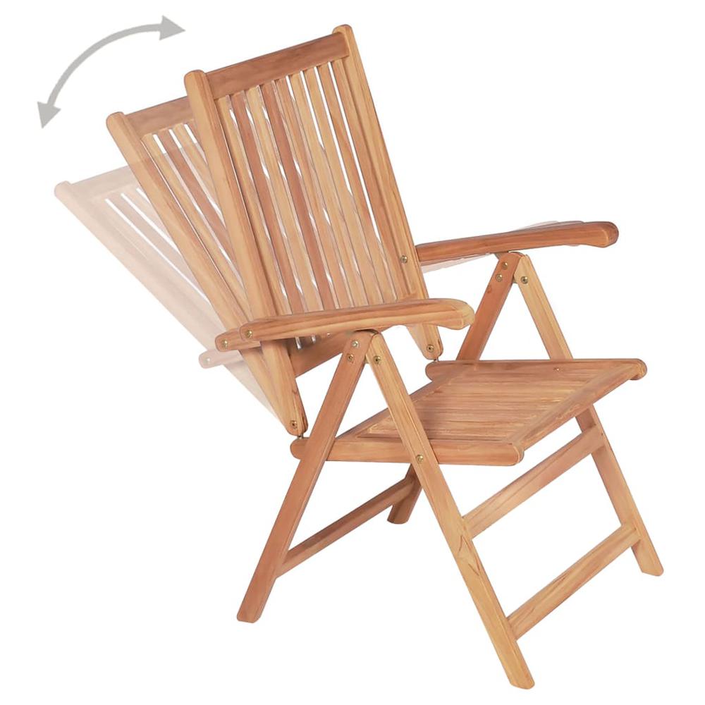 vidaXL Reclining Patio Chairs 4 pcs Solid Teak Wood. Picture 5