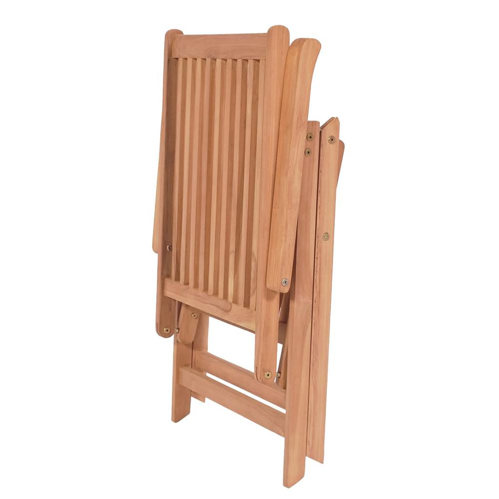 vidaXL Reclining Patio Chairs 4 pcs Solid Teak Wood. Picture 6