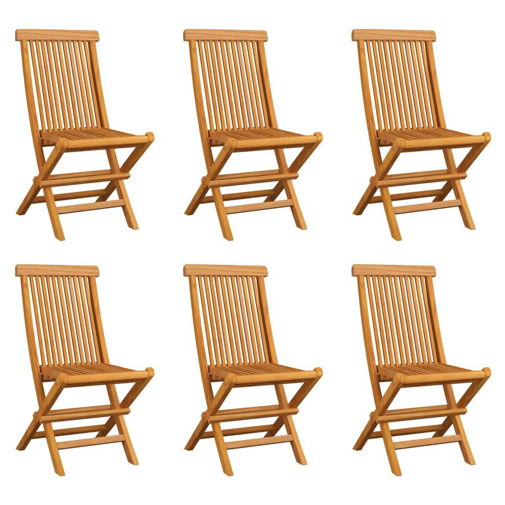 vidaXL Folding Garden Chairs 6 pcs Solid Teak Wood, 3065527. Picture 1