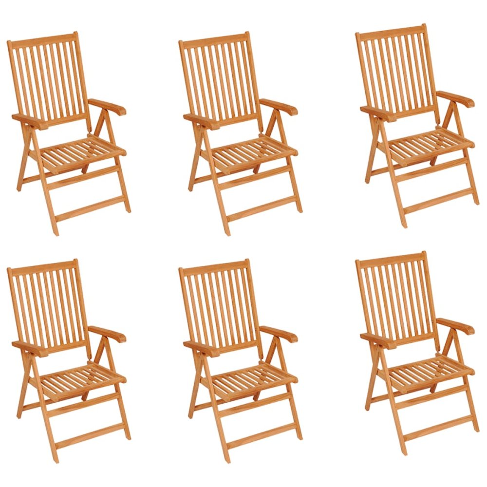 Patio Chairs 6 pcs with Taupe Cushions Solid Teak Wood. Picture 2