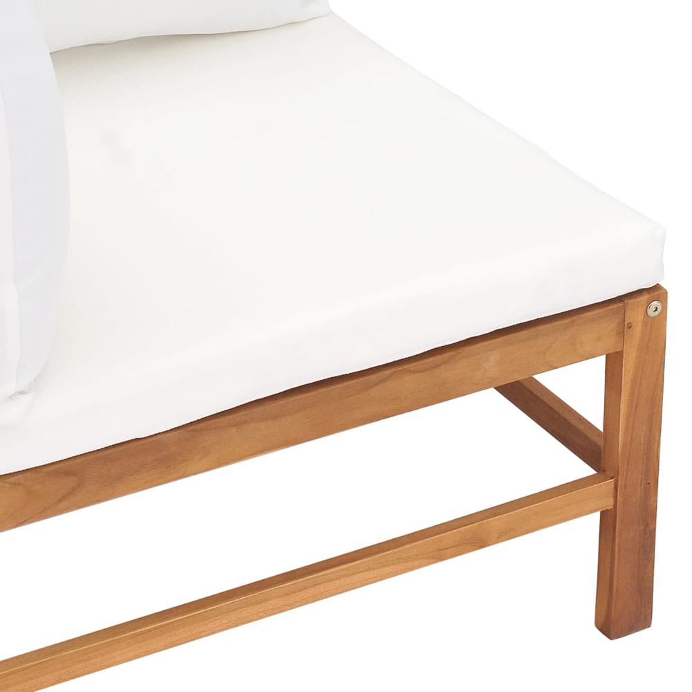 vidaXL Corner Sofas 2 pcs with Cream Cushions Solid Teak Wood. Picture 5