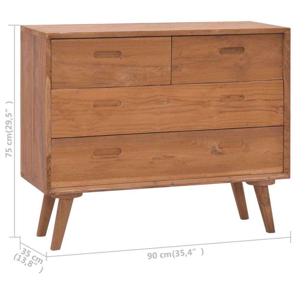 Chest of Drawers 35.4"x13.8"x29.5" Solid Teak Wood. Picture 8
