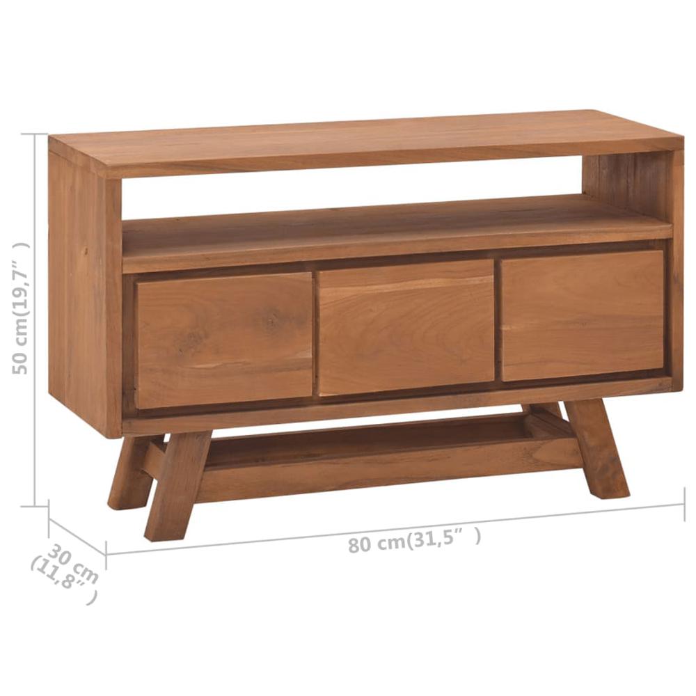 vidaXL TV Cabinet 31.5"x11.8"x19.7" Solid Teak Wood. Picture 9