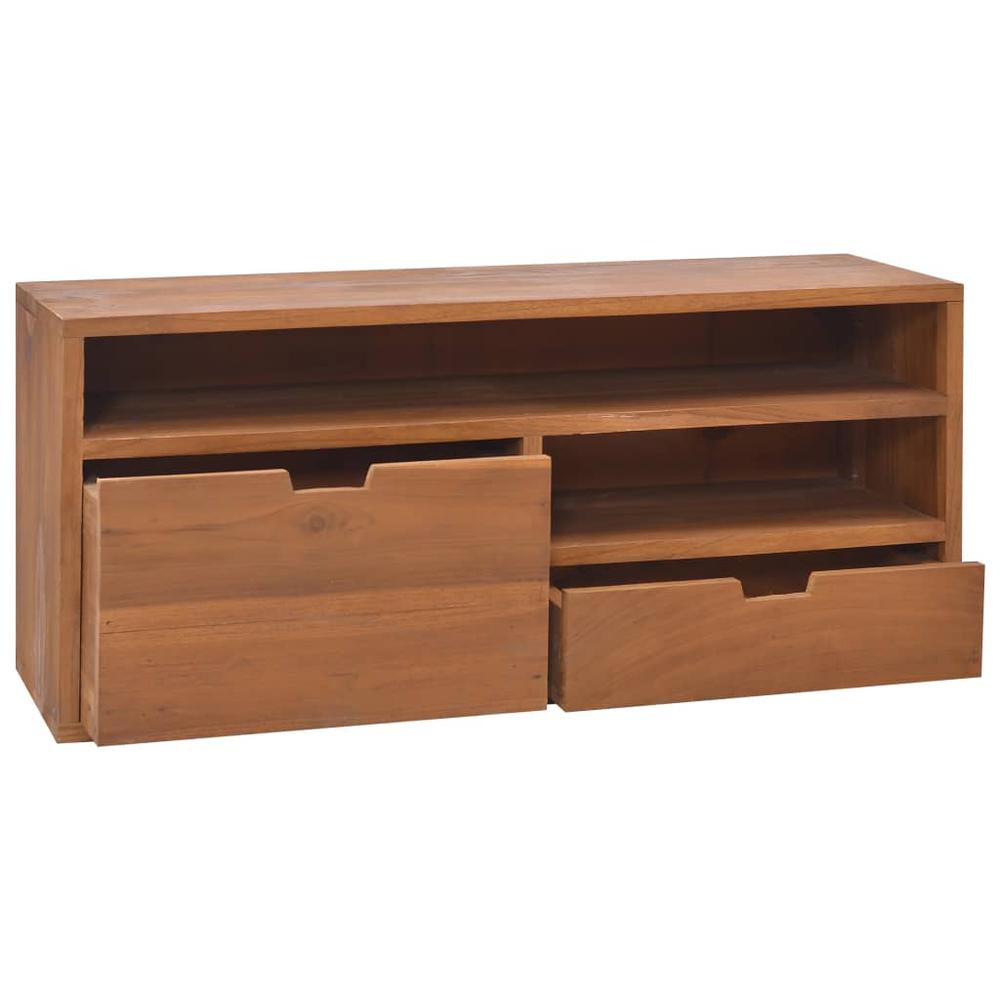vidaXL TV Cabinet 35.4"x11.8"x15.7" Solid Teak Wood. Picture 5