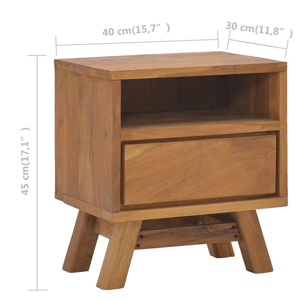 vidaXL Bedside Cabinet 15.7"x11.8"x17.7" Solid Teak Wood. Picture 9