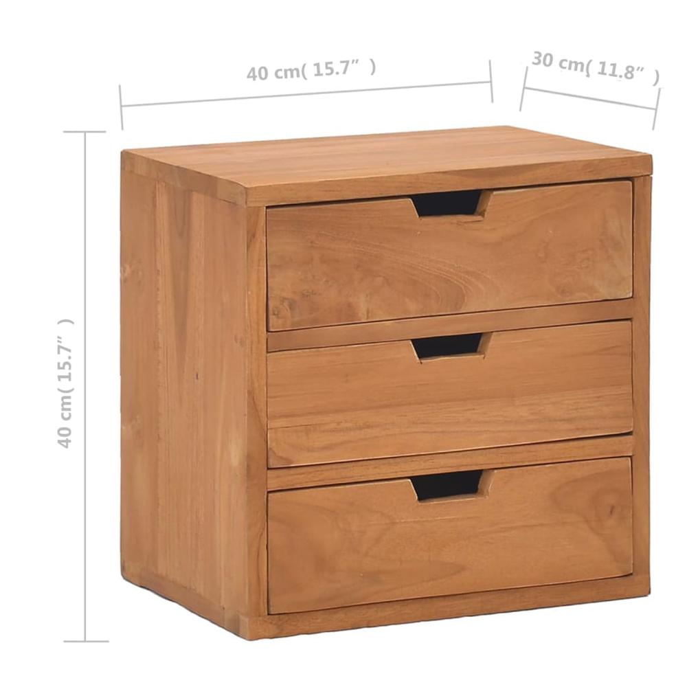 vidaXL Bedside Cabinet 15.7"x11.8"x15.7" Solid Teak Wood, 326121. Picture 9