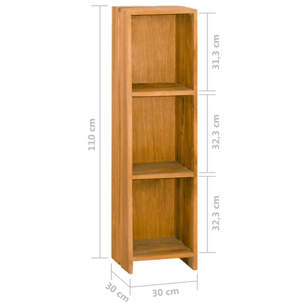 vidaXL Bookshelf 11.8"x11.8"x43.3" Solid Teak Wood. Picture 7
