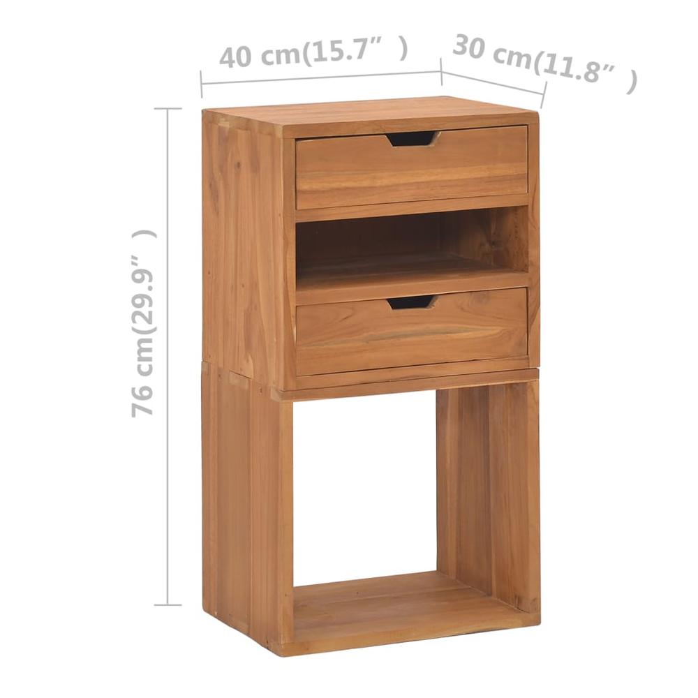 vidaXL Storage Cabinet 15.7"x11.8"x29.9" Solid Teak Wood. Picture 9