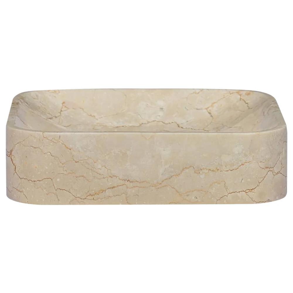 Sink Cream 15.7"x15.7"x3.9" Marble. Picture 1