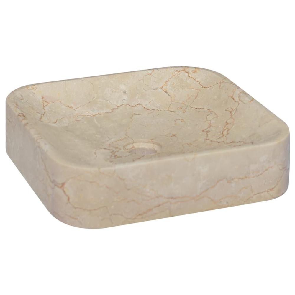 Sink Cream 15.7"x15.7"x3.9" Marble. Picture 2