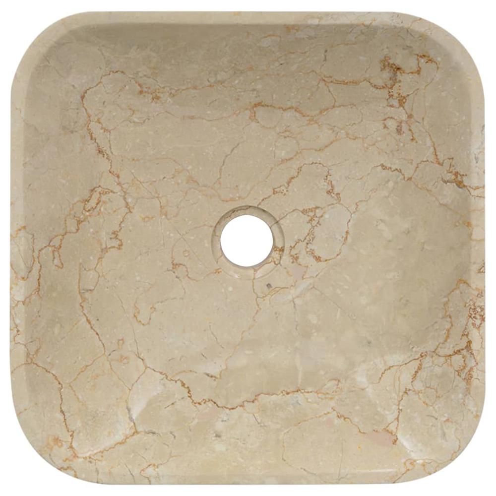 Sink Cream 15.7"x15.7"x3.9" Marble. Picture 3