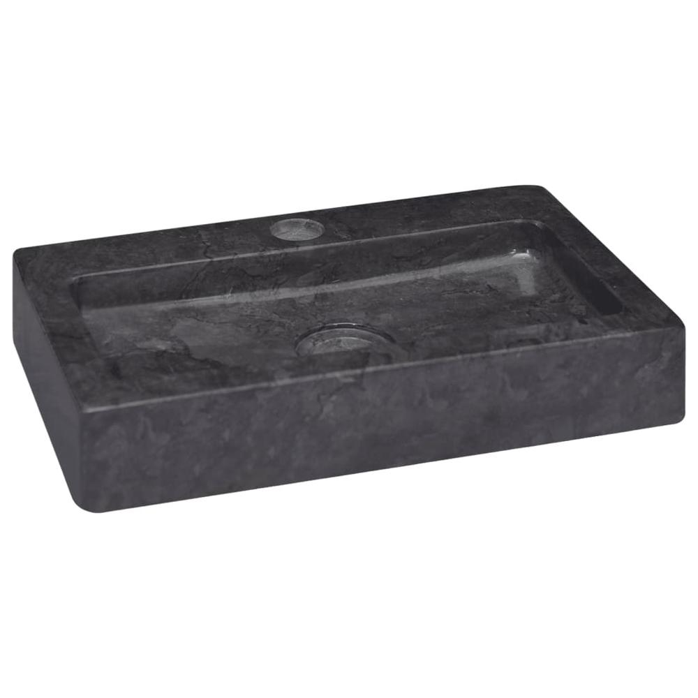 Wall-mounted Sink Black 15"x9.4"x2.6" Marble. Picture 1