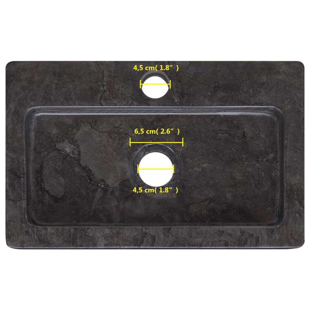 Wall-mounted Sink Black 15"x9.4"x2.6" Marble. Picture 11