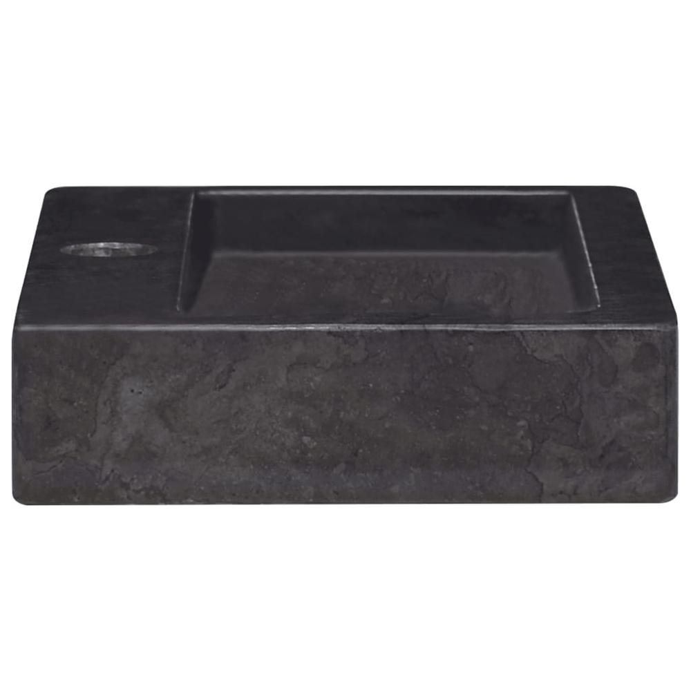 Wall-mounted Sink Black 15"x9.4"x2.6" Marble. Picture 4