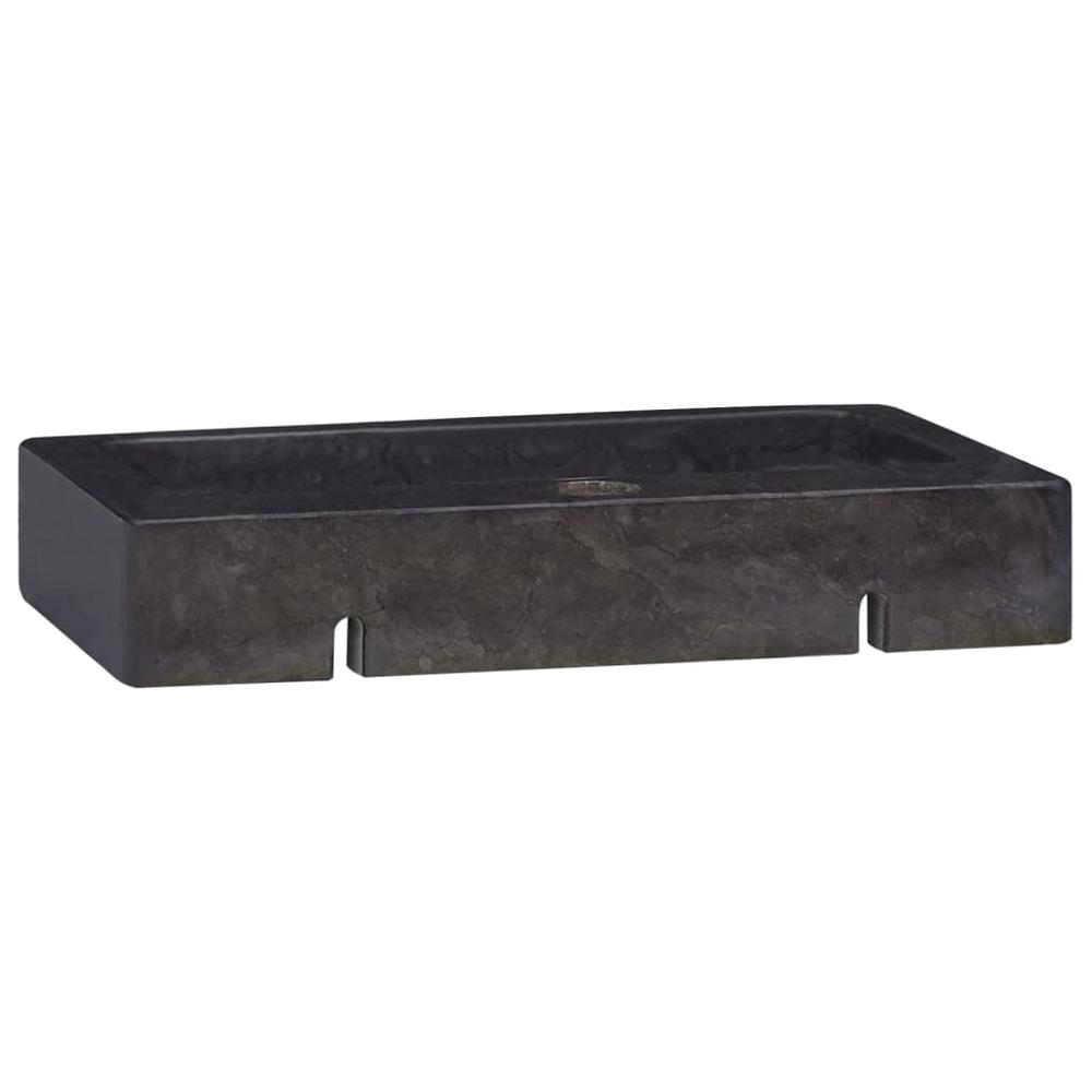 Wall-mounted Sink Black 15"x9.4"x2.6" Marble. Picture 5