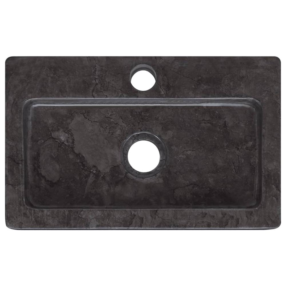 Wall-mounted Sink Black 15"x9.4"x2.6" Marble. Picture 6