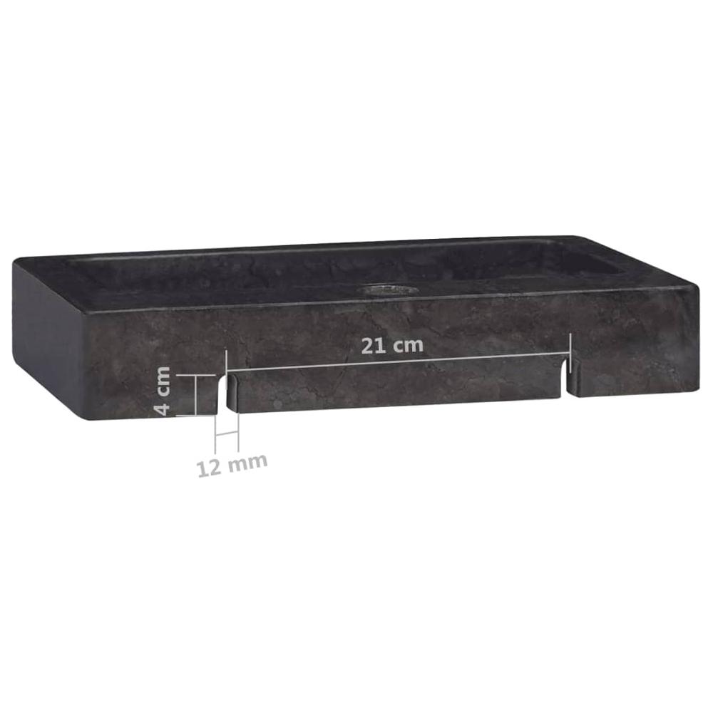 Wall-mounted Sink Black 15"x9.4"x2.6" Marble. Picture 9