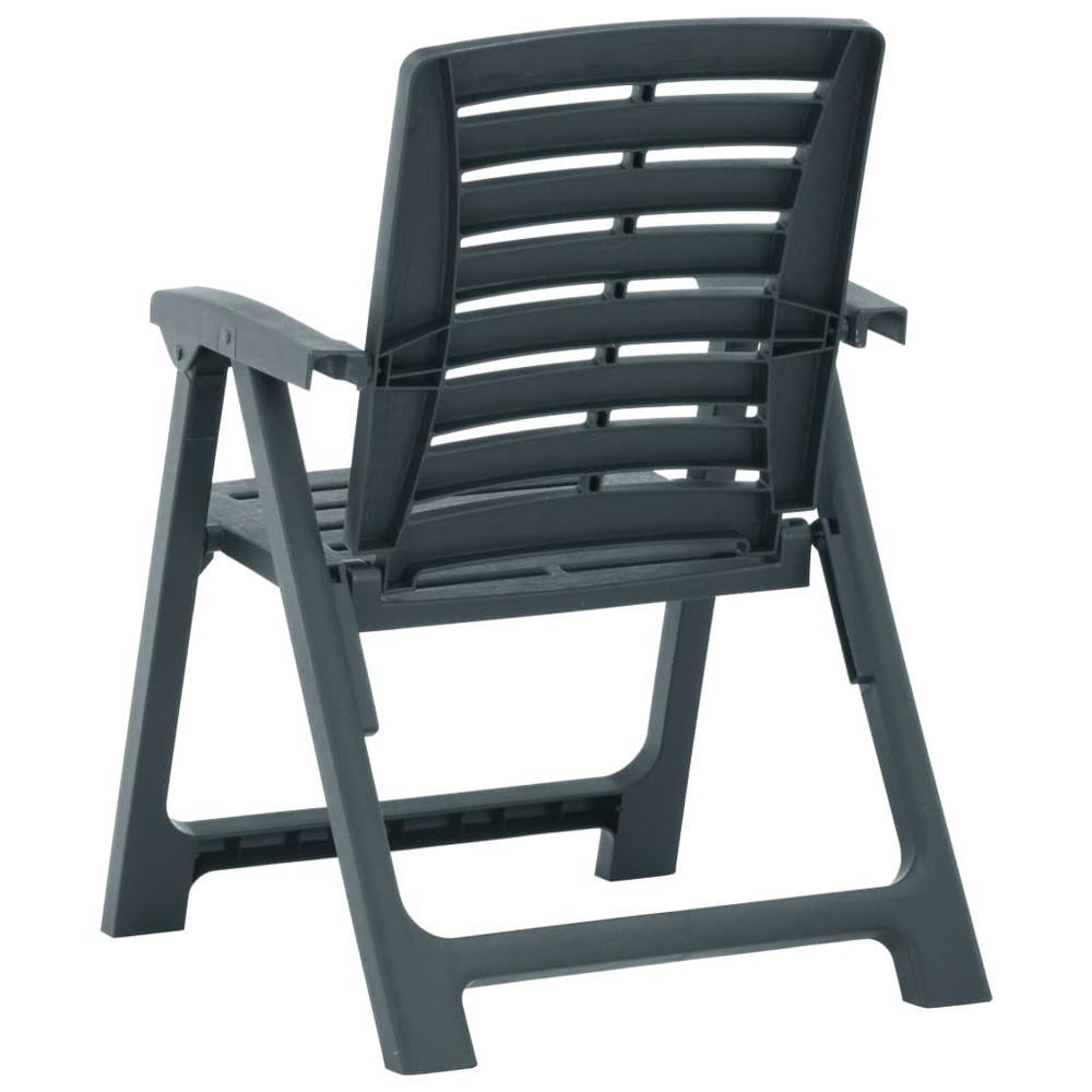 vidaXL Patio Chairs 2 pcs Plastic Green. Picture 5