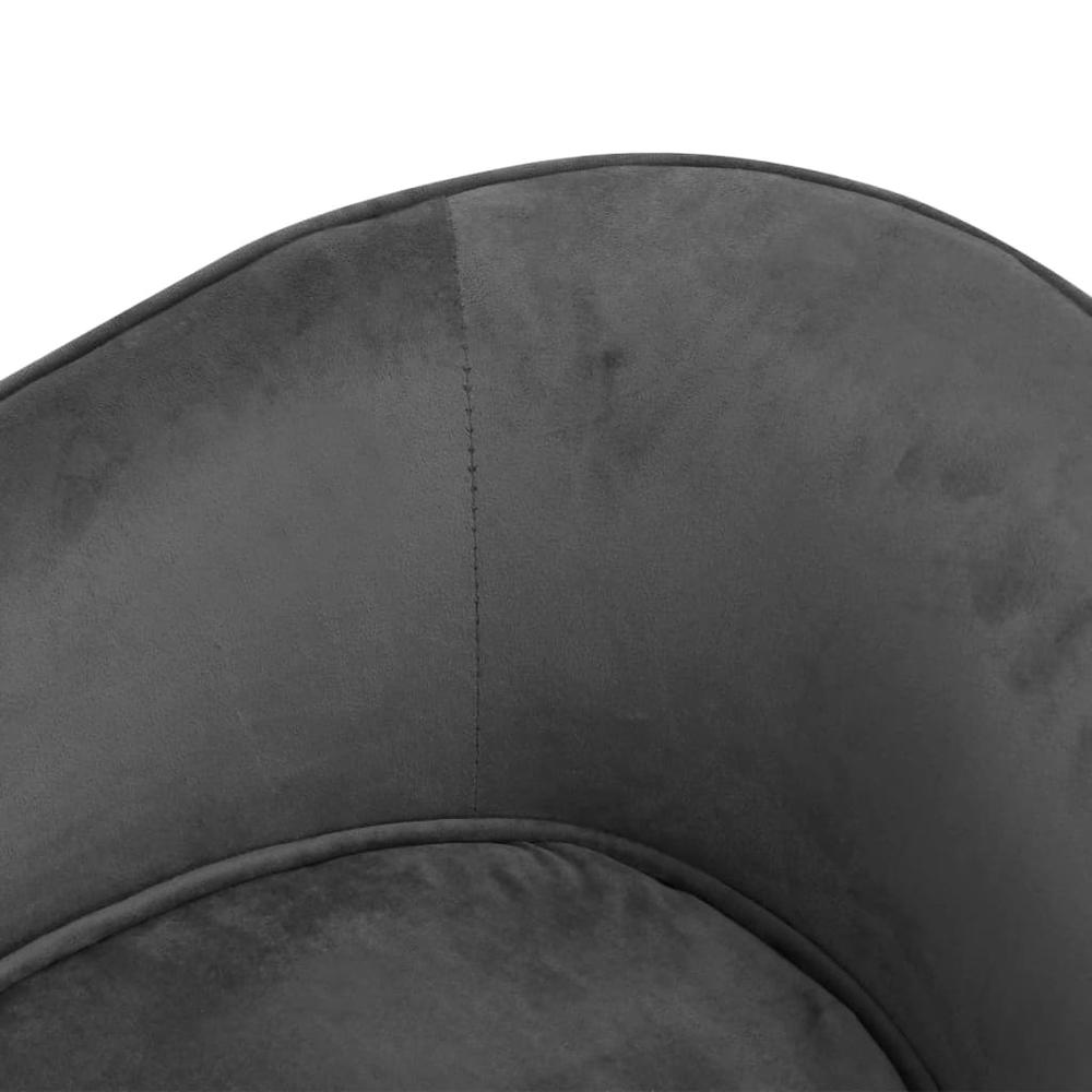 vidaXL Dog Sofa Dark Gray 27.2"x19.3"x15.7" Plush and Faux Leather. Picture 7