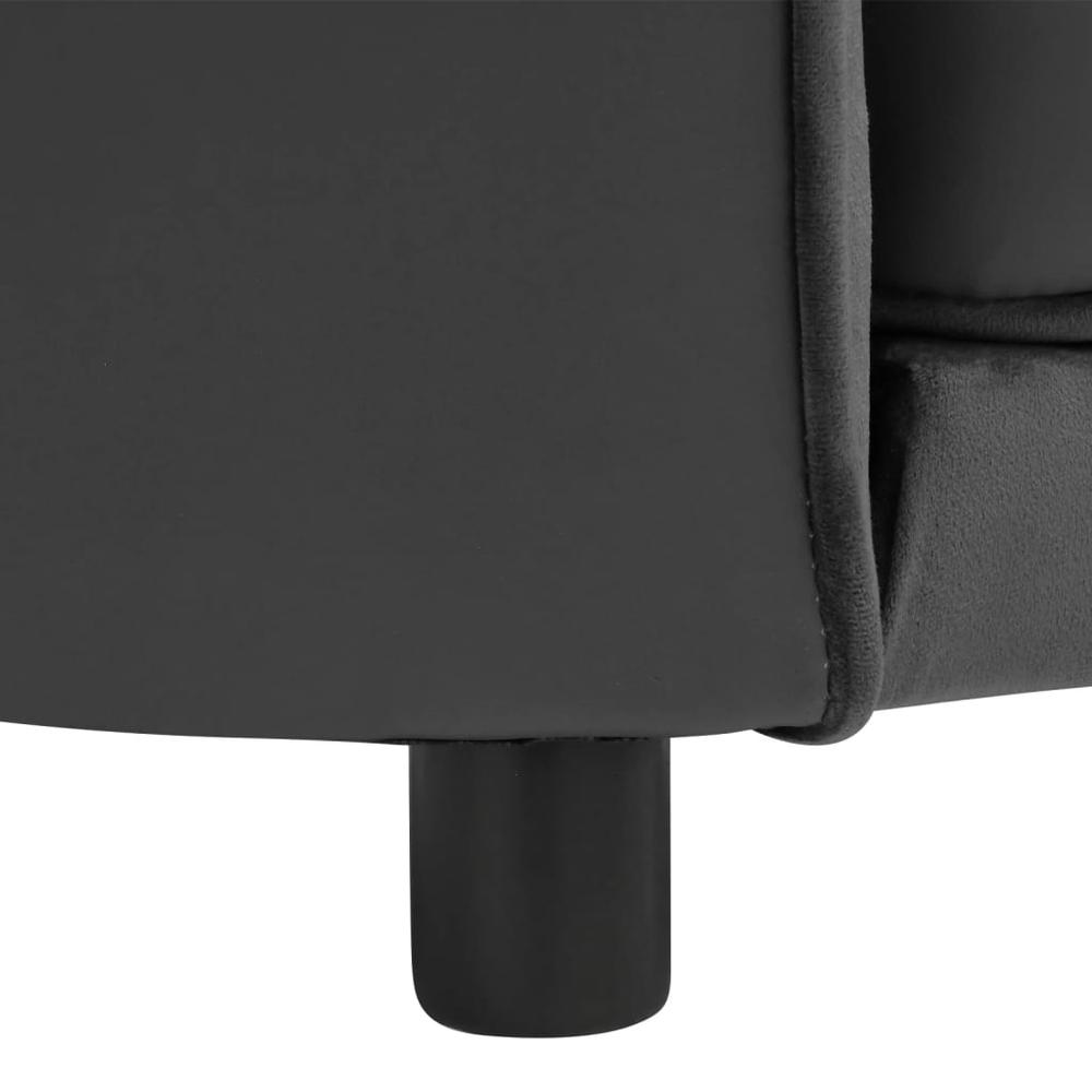 vidaXL Dog Sofa Dark Gray 27.2"x19.3"x15.7" Plush and Faux Leather. Picture 8