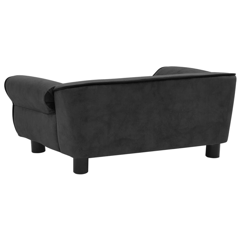 vidaXL Dog Sofa Dark Gray 28.3"x17.7"x11.8" Plush. Picture 5