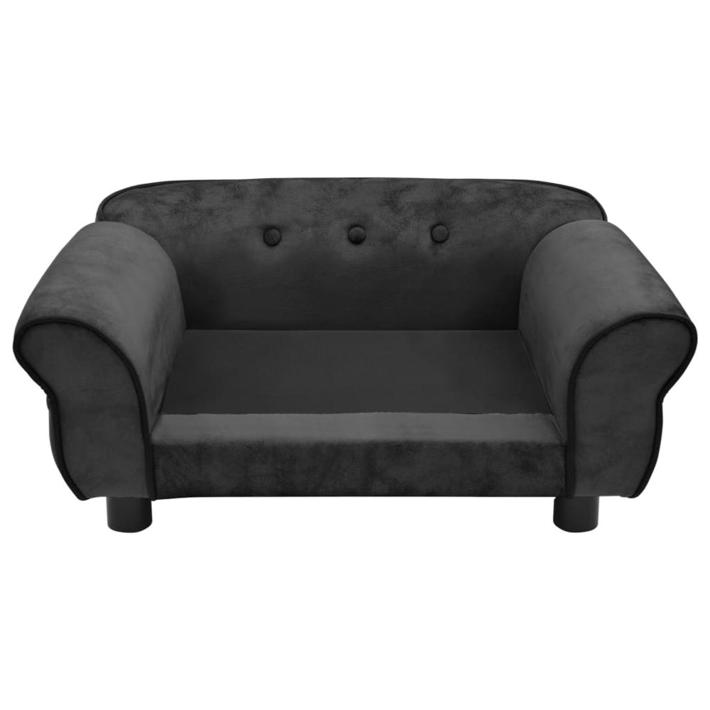 vidaXL Dog Sofa Dark Gray 28.3"x17.7"x11.8" Plush. Picture 6