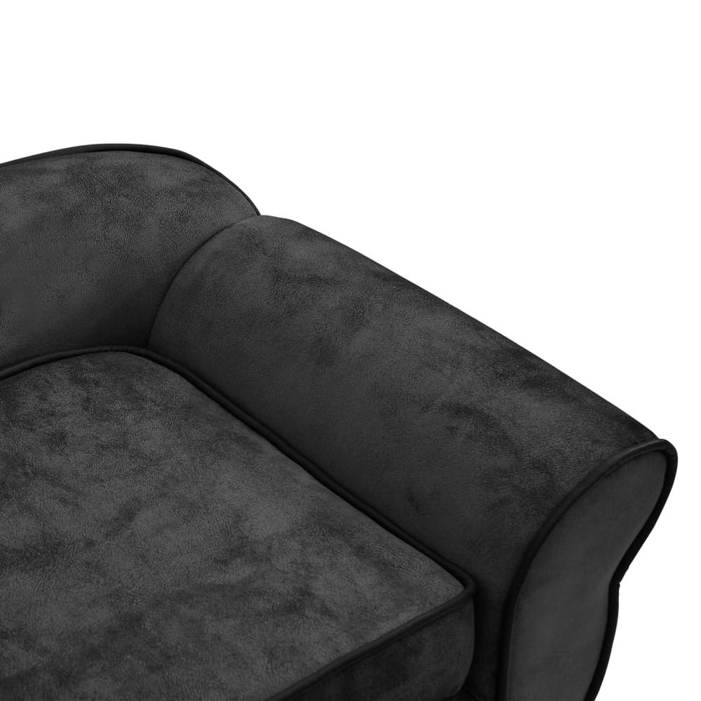 vidaXL Dog Sofa Dark Gray 28.3"x17.7"x11.8" Plush. Picture 7