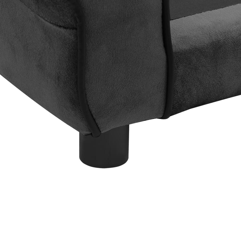 vidaXL Dog Sofa Dark Gray 28.3"x17.7"x11.8" Plush. Picture 8