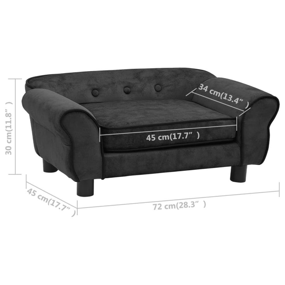 vidaXL Dog Sofa Dark Gray 28.3"x17.7"x11.8" Plush. Picture 10