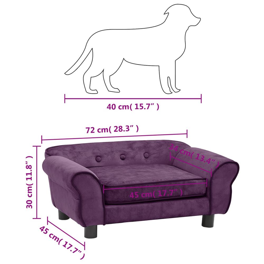 Dog Sofa Burgundy 28.3"x17.7"x11.8" Plush. Picture 8