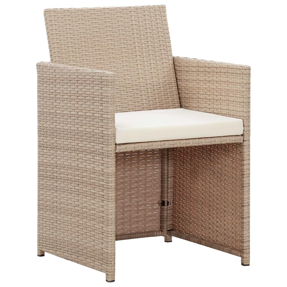 vidaXL 4 Piece Garden Lounge Set with Cushions Beige Poly Rattan 5996. Picture 6