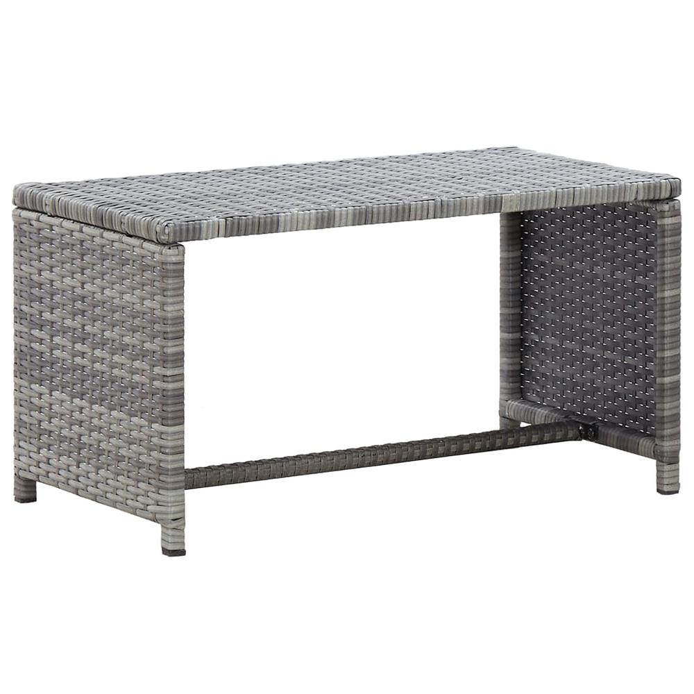 vidaXL Coffee Table Anthracite 27.6"x15.7"x15" Poly Rattan 6003. Picture 1
