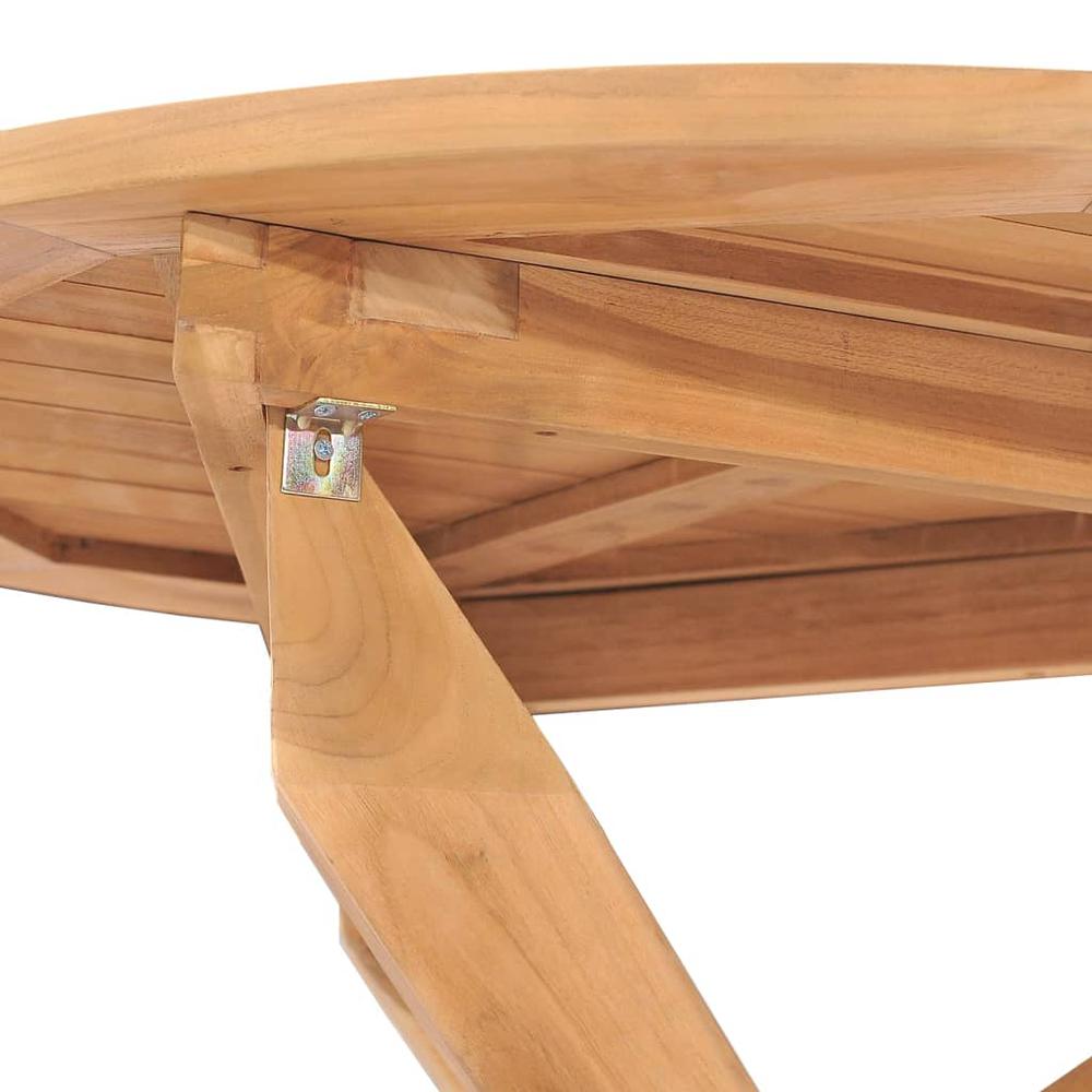 vidaXL Patio Dining Table Ã˜35.4"x29.5" Solid Teak Wood. Picture 5