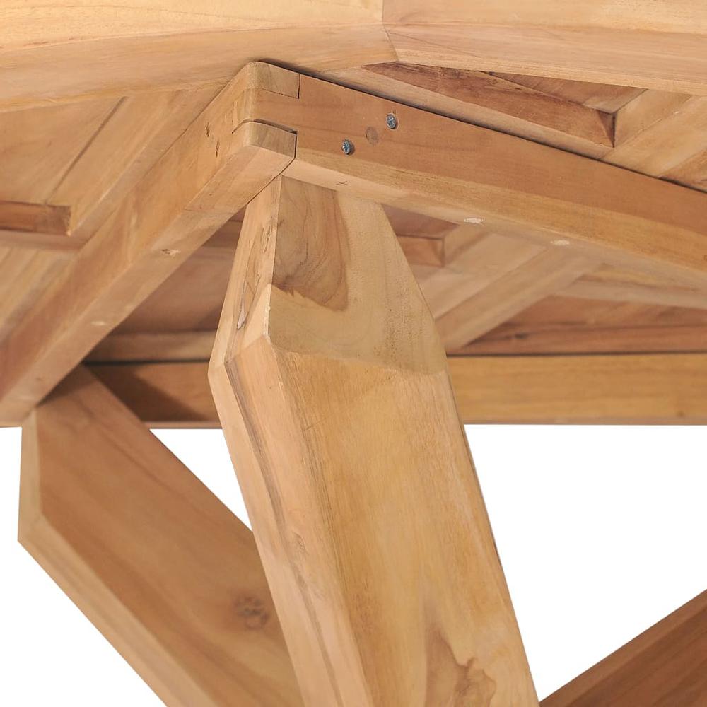 vidaXL Patio Dining Table Ã˜43.3"x29.5" Solid Teak Wood. Picture 5