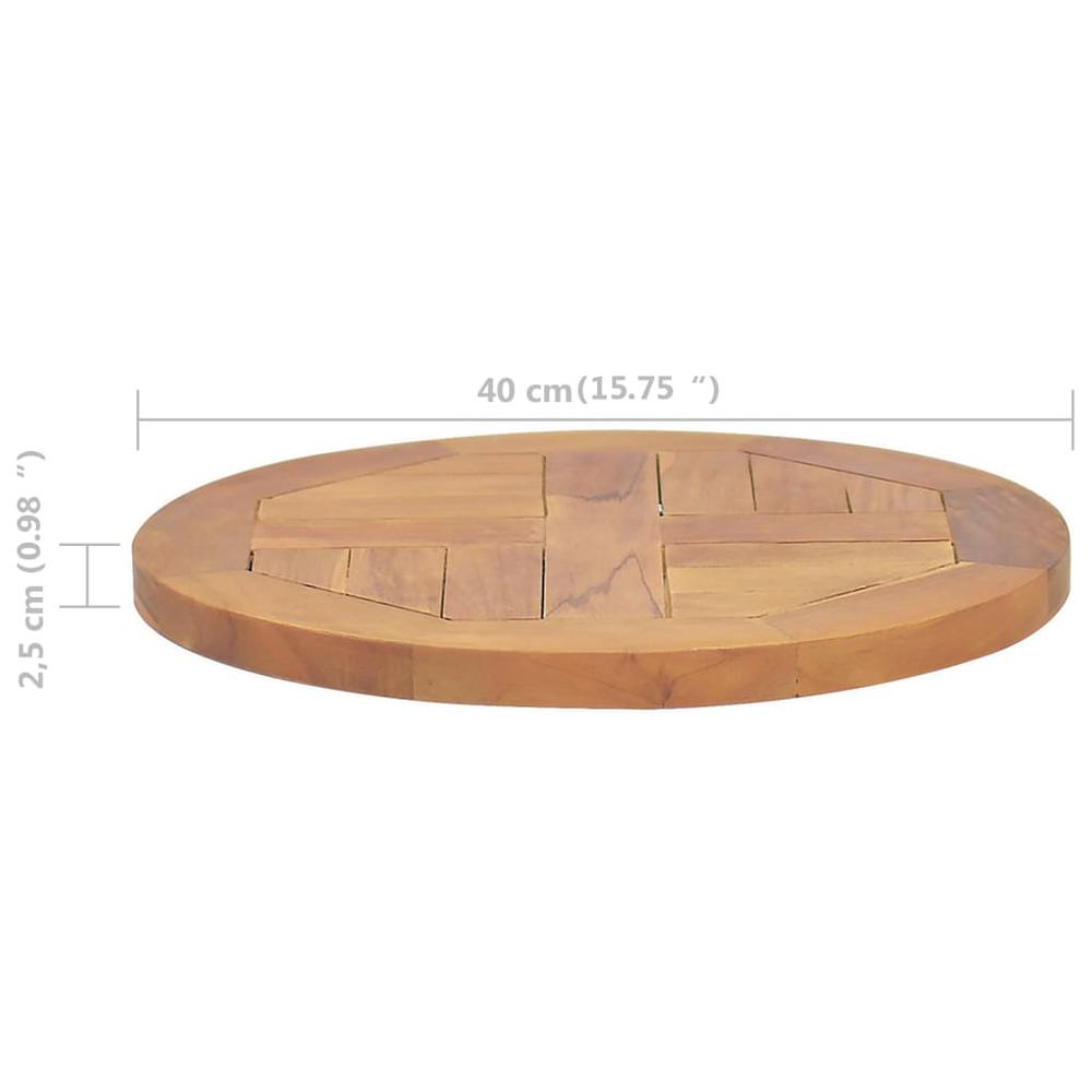 Table Top Solid Teak Wood Round 1" 15.7". Picture 5