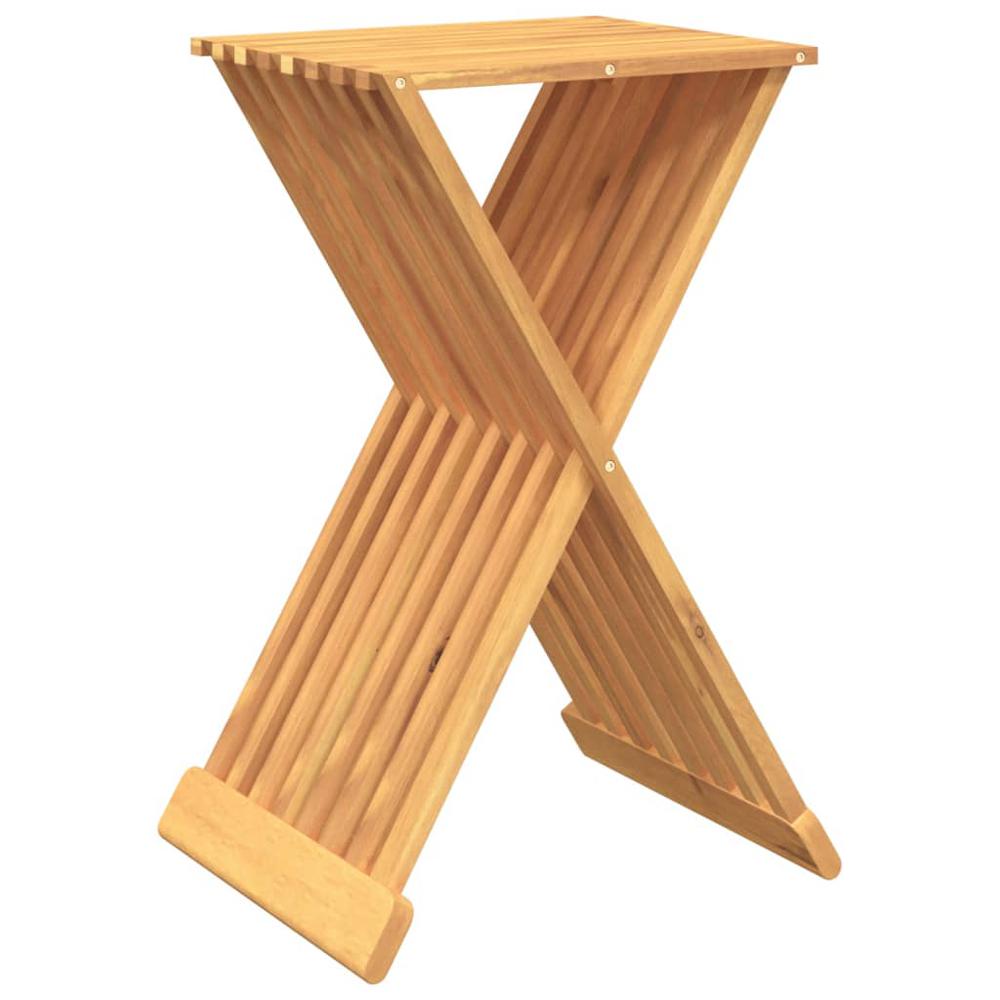 Folding Stool 15.7"x12.8"x27.6" Solid Wood Teak. Picture 1