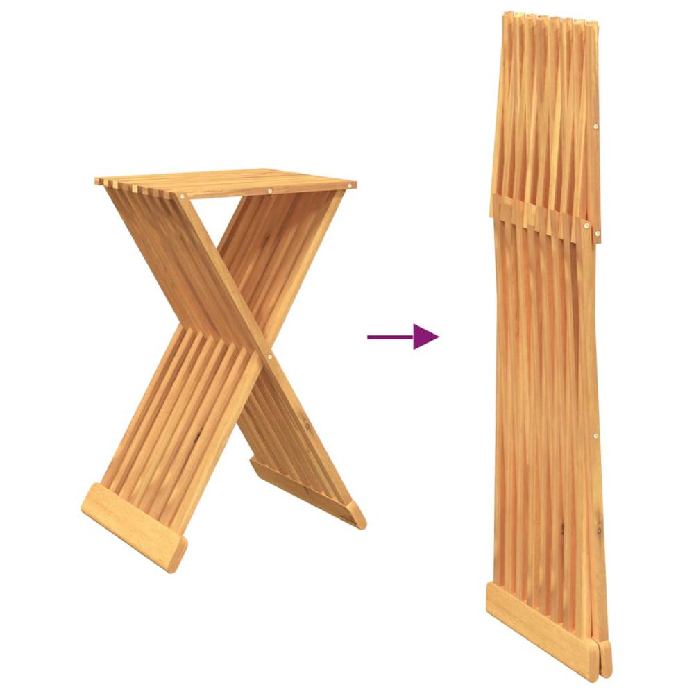 Folding Stool 15.7"x12.8"x27.6" Solid Wood Teak. Picture 5