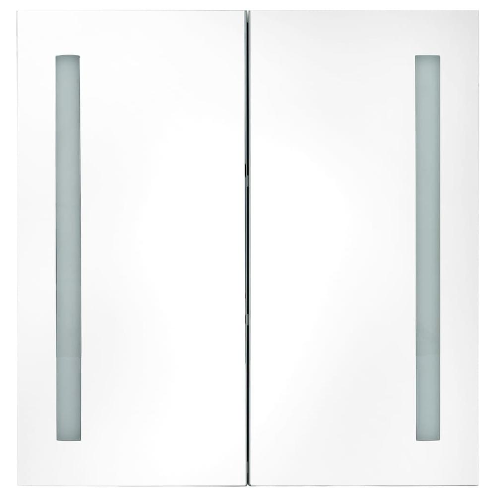 LED Bathroom Mirror Cabinet Oak 24.4"x5.5"x23.6". Picture 3
