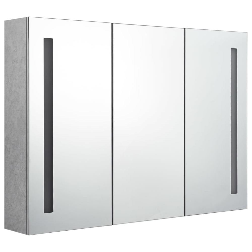 LED Bathroom Mirror Cabinet Concrete Gray 35"x5.5"x24.4". Picture 1